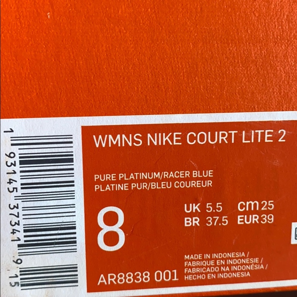 🔥Nike Court Lite 2 Platinum/Blue Women's Shoe  NWT - Picture 10 of 10
